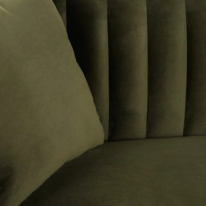 Диван Vivienne отделка ткань кат. 2, подушки ткань кат. 2, глянцевый ясень Mocha, цвет металла дымчатый хром