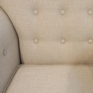 Кресло отделка шпон махагона C, ткань кремовая рогожка
