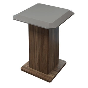 Приставной столик отделка шпон ореха F, серый глянцевый лак